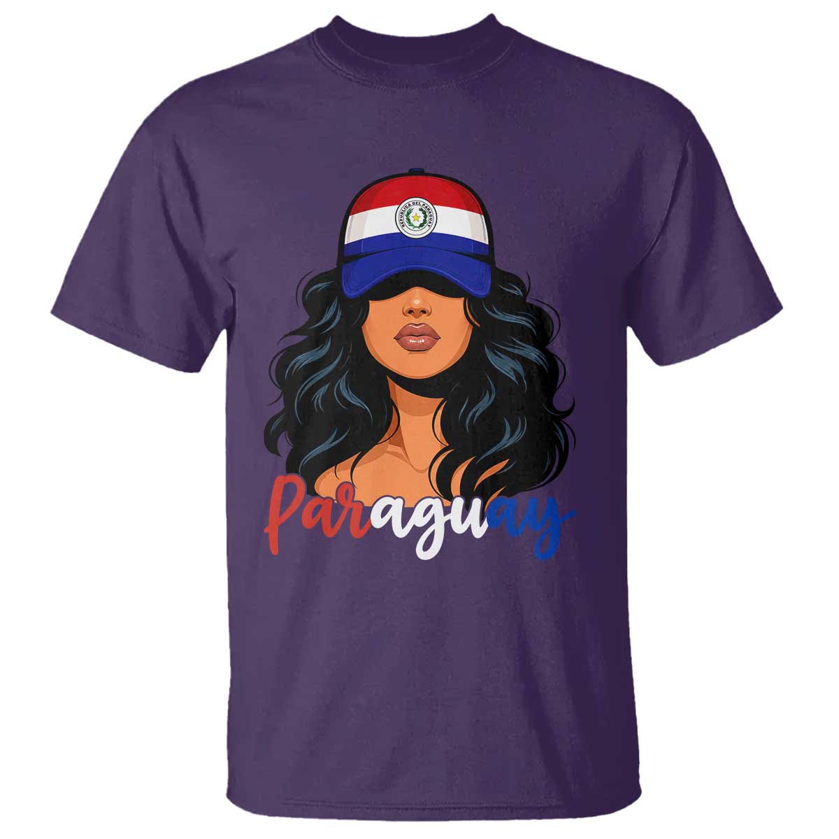 Proud Paraguayan Woman Melanin Curls Afro Latina T Shirt Paraguay Flag Roots Hispanic Heritage Pride