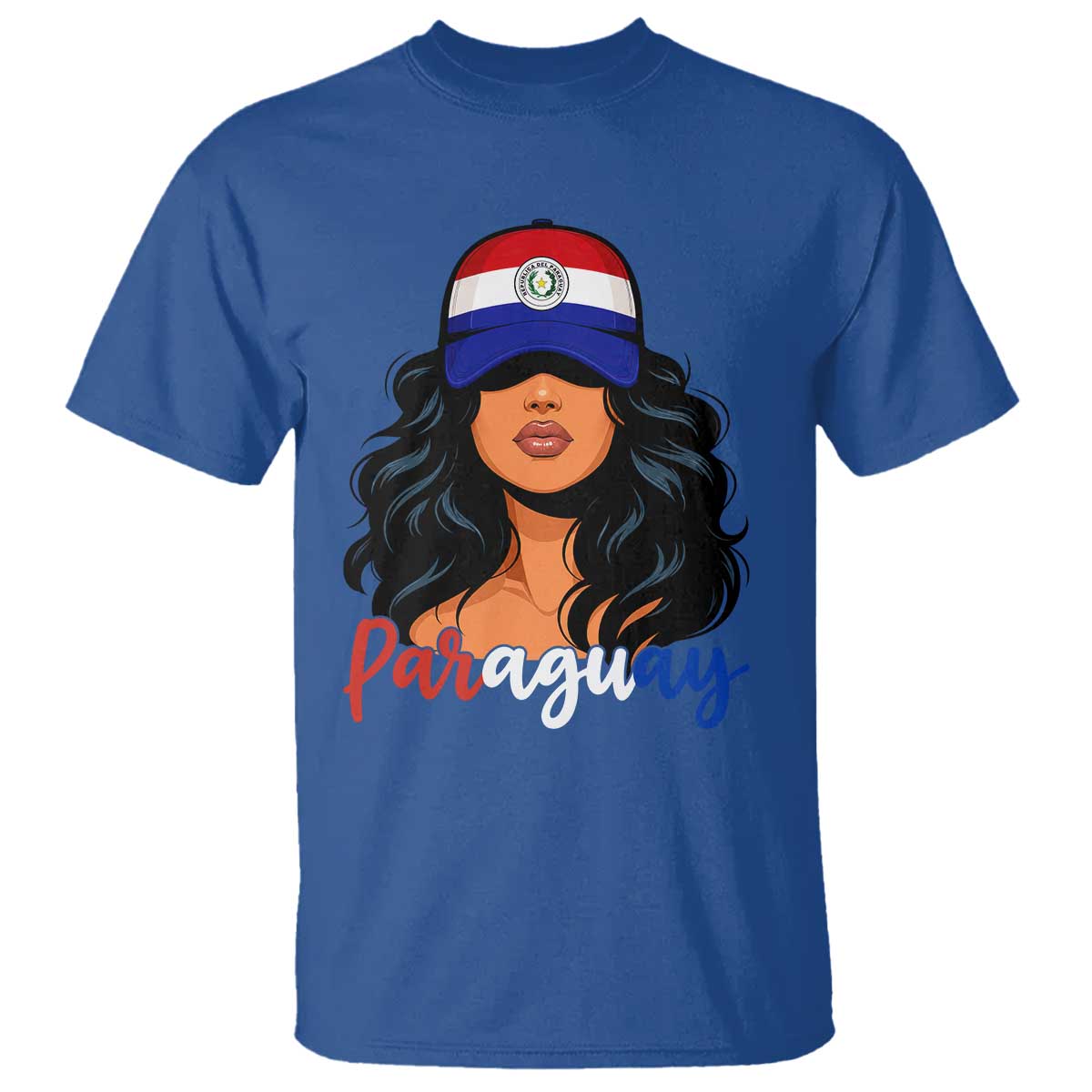 Proud Paraguayan Woman Melanin Curls Afro Latina T Shirt Paraguay Flag Roots Hispanic Heritage Pride