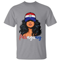 Proud Paraguayan Woman Melanin Curls Afro Latina T Shirt Paraguay Flag Roots Hispanic Heritage Pride