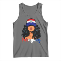 Proud Paraguayan Woman Melanin Curls Afro Latina Tank Top Paraguay Flag Roots Hispanic Heritage Pride