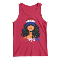 Proud Paraguayan Woman Melanin Curls Afro Latina Tank Top Paraguay Flag Roots Hispanic Heritage Pride