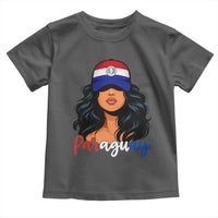 Proud Paraguayan Woman Melanin Curls Afro Latina Toddler T Shirt Paraguay Flag Roots Hispanic Heritage Pride