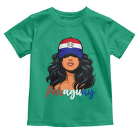 Proud Paraguayan Woman Melanin Curls Afro Latina Toddler T Shirt Paraguay Flag Roots Hispanic Heritage Pride