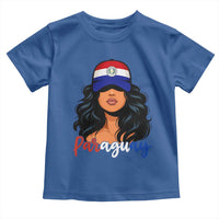 Proud Paraguayan Woman Melanin Curls Afro Latina Toddler T Shirt Paraguay Flag Roots Hispanic Heritage Pride