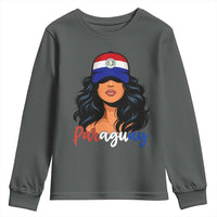 Proud Paraguayan Woman Melanin Curls Afro Latina Youth Sweatshirt Paraguay Flag Roots Hispanic Heritage Pride