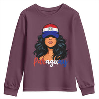 Proud Paraguayan Woman Melanin Curls Afro Latina Youth Sweatshirt Paraguay Flag Roots Hispanic Heritage Pride