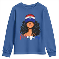 Proud Paraguayan Woman Melanin Curls Afro Latina Youth Sweatshirt Paraguay Flag Roots Hispanic Heritage Pride