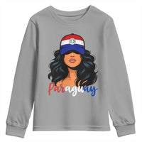 Proud Paraguayan Woman Melanin Curls Afro Latina Youth Sweatshirt Paraguay Flag Roots Hispanic Heritage Pride
