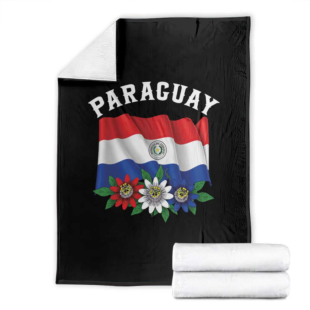 Paraguay Flag Passion Flower Mburucuya Graphic Throw Blanket Paraguaya Hispanic Latino Heritage Cultura Pride