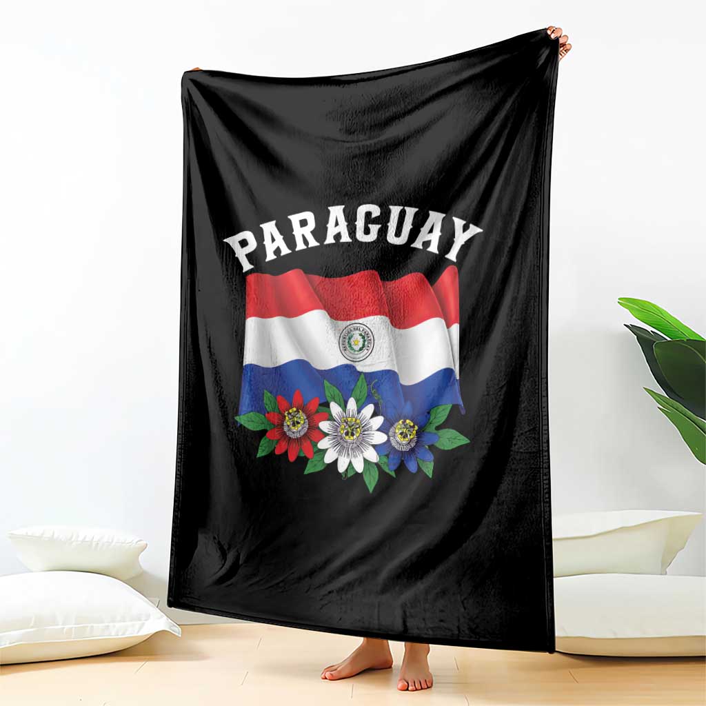 Paraguay Flag Passion Flower Mburucuya Graphic Throw Blanket Paraguaya Hispanic Latino Heritage Cultura Pride