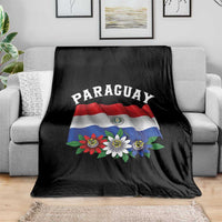 Paraguay Flag Passion Flower Mburucuya Graphic Throw Blanket Paraguaya Hispanic Latino Heritage Cultura Pride