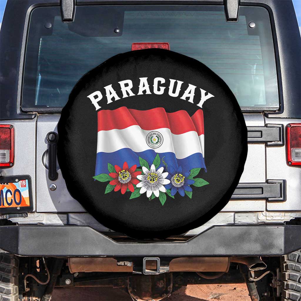 Paraguay Flag Passion Flower Mburucuya Graphic Spare Tire Cover Paraguaya Hispanic Latino Heritage Cultura Pride