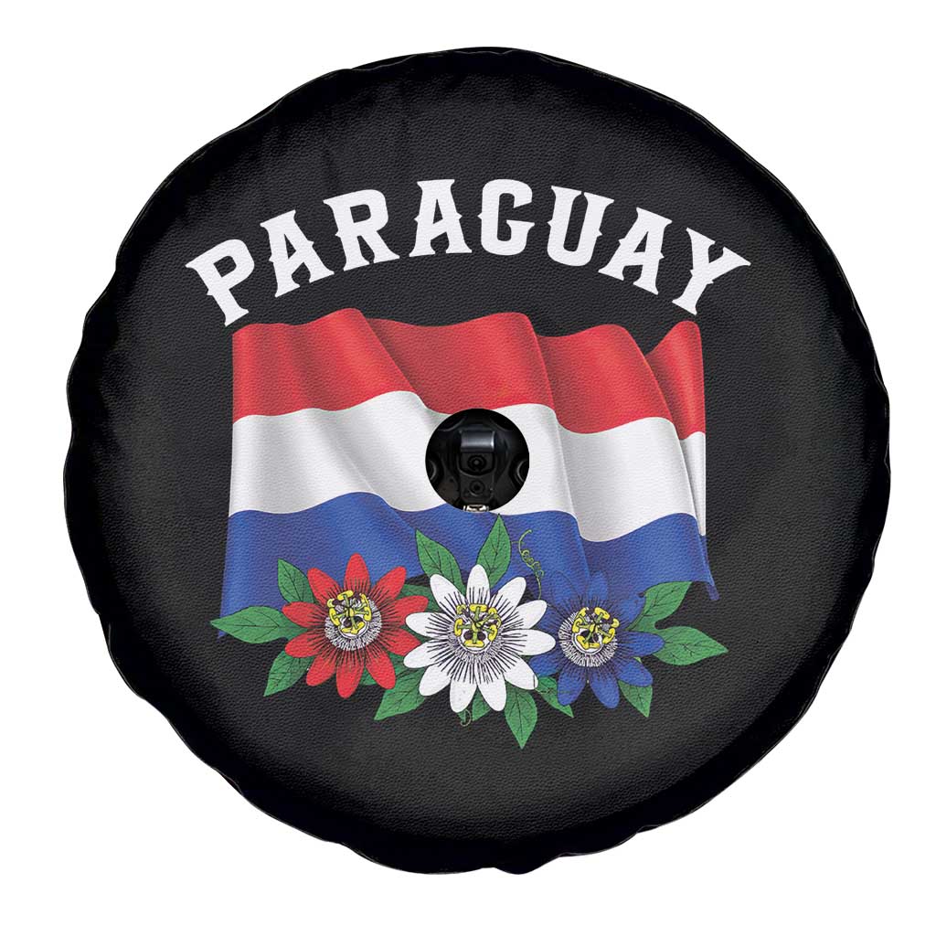 Paraguay Flag Passion Flower Mburucuya Graphic Spare Tire Cover Paraguaya Hispanic Latino Heritage Cultura Pride
