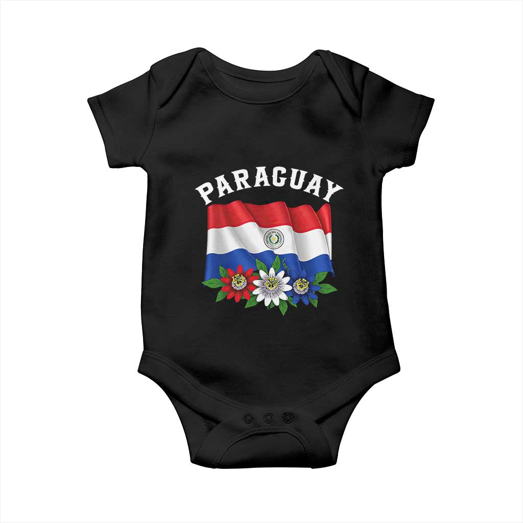 Paraguay Flag Passion Flower Mburucuya Graphic Baby Onesie Paraguaya Hispanic Latino Heritage Cultura Pride