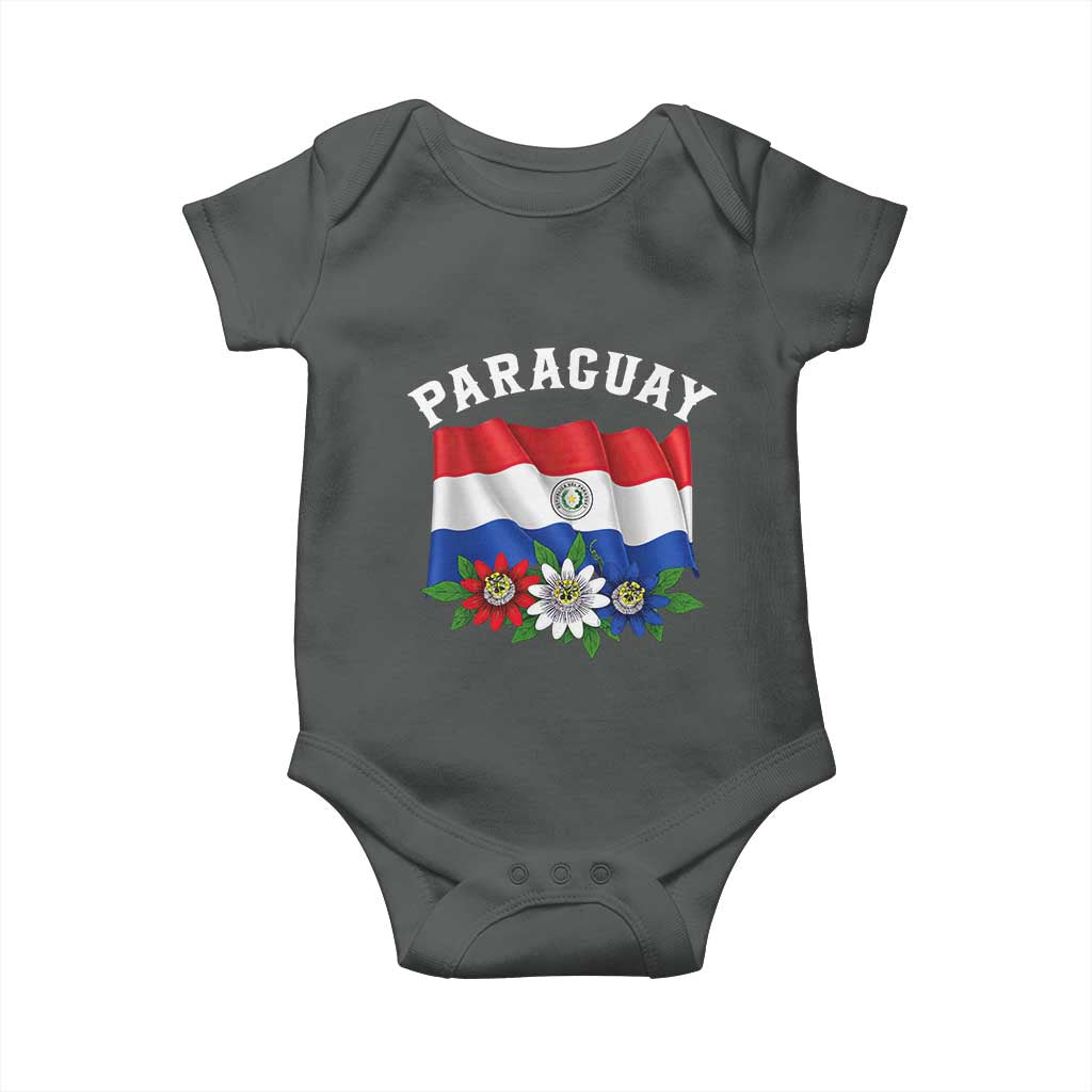 Paraguay Flag Passion Flower Mburucuya Graphic Baby Onesie Paraguaya Hispanic Latino Heritage Cultura Pride