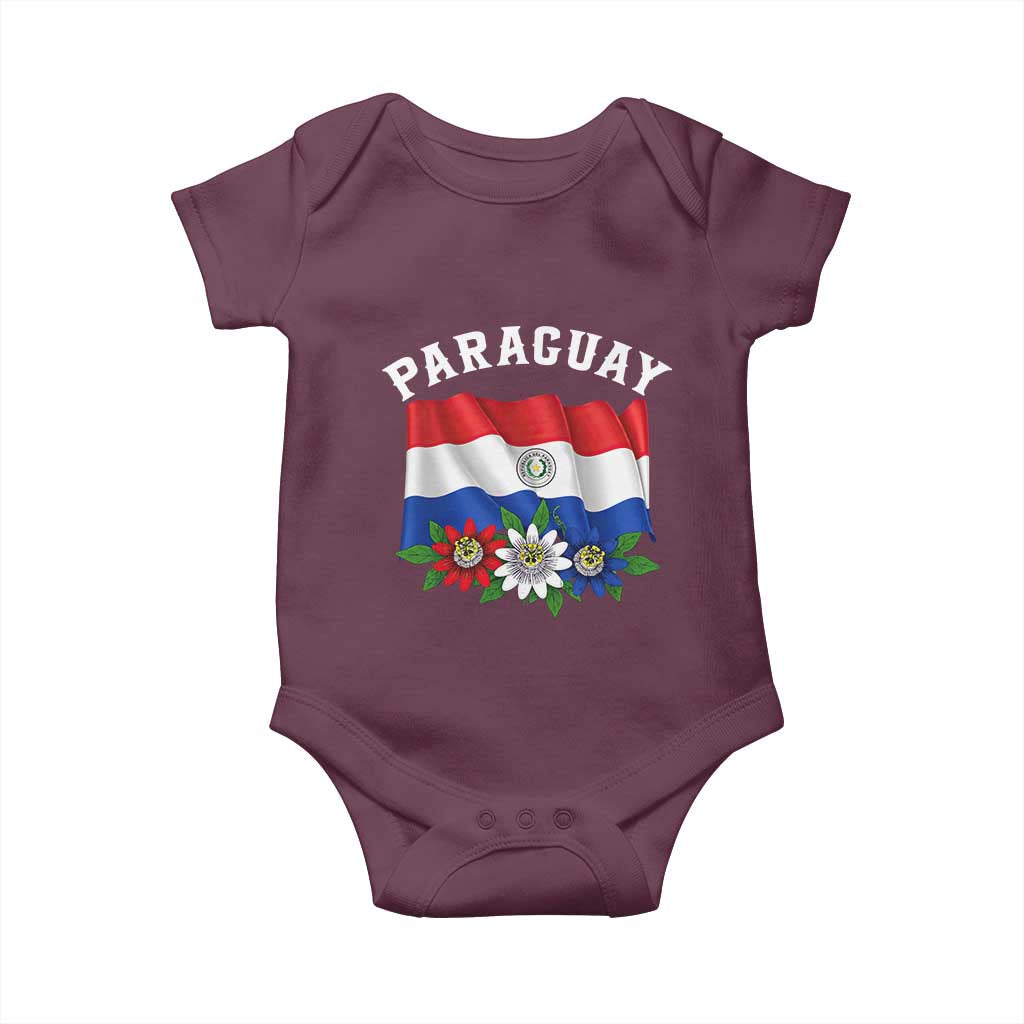 Paraguay Flag Passion Flower Mburucuya Graphic Baby Onesie Paraguaya Hispanic Latino Heritage Cultura Pride