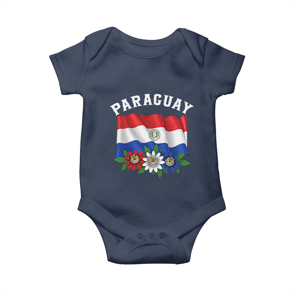 Paraguay Flag Passion Flower Mburucuya Graphic Baby Onesie Paraguaya Hispanic Latino Heritage Cultura Pride