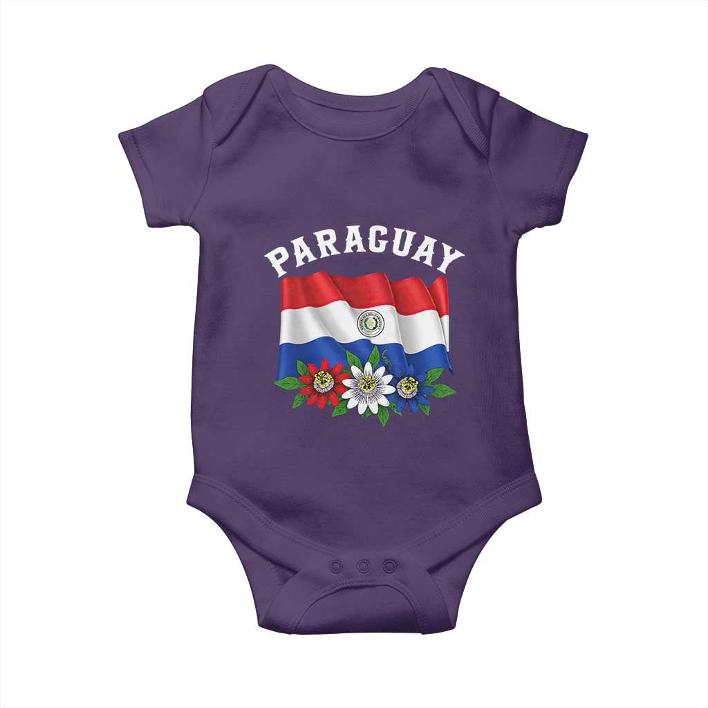 Paraguay Flag Passion Flower Mburucuya Graphic Baby Onesie Paraguaya Hispanic Latino Heritage Cultura Pride