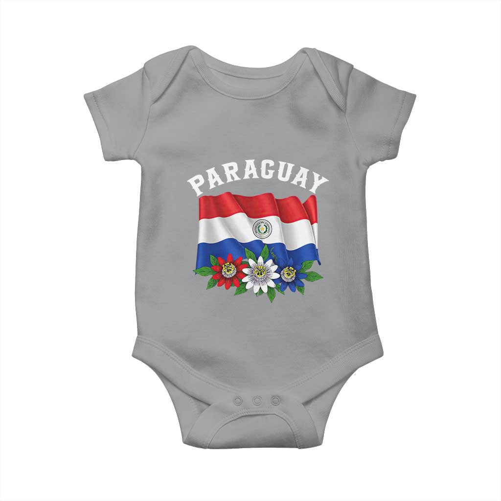 Paraguay Flag Passion Flower Mburucuya Graphic Baby Onesie Paraguaya Hispanic Latino Heritage Cultura Pride