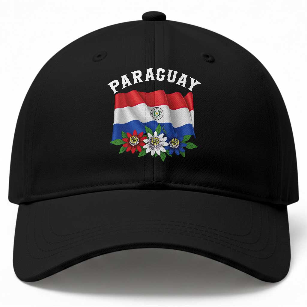 Paraguay Flag Passion Flower Mburucuya Graphic Baseball Cap Paraguaya Hispanic Latino Heritage Cultura Pride