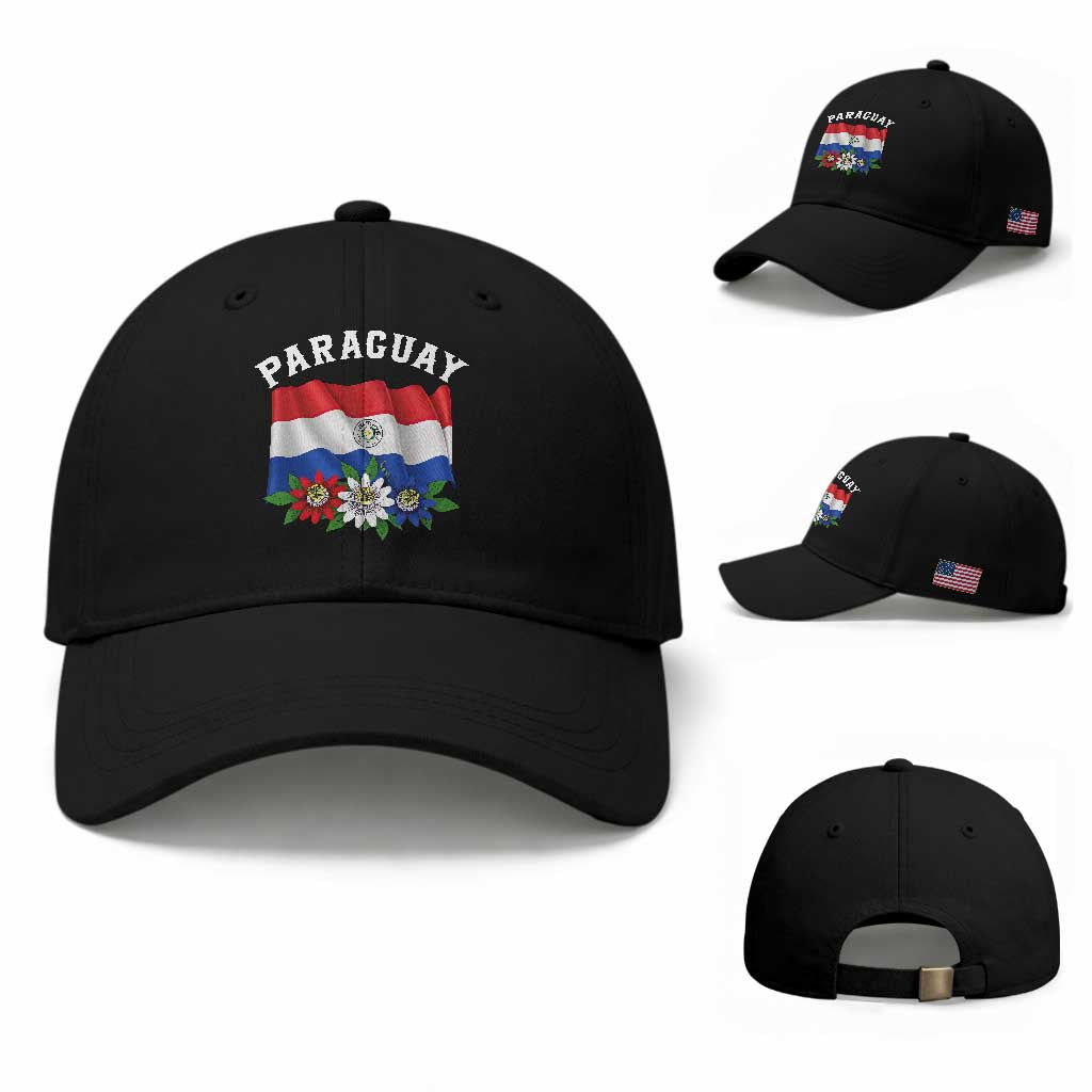 Paraguay Flag Passion Flower Mburucuya Graphic Baseball Cap Paraguaya Hispanic Latino Heritage Cultura Pride