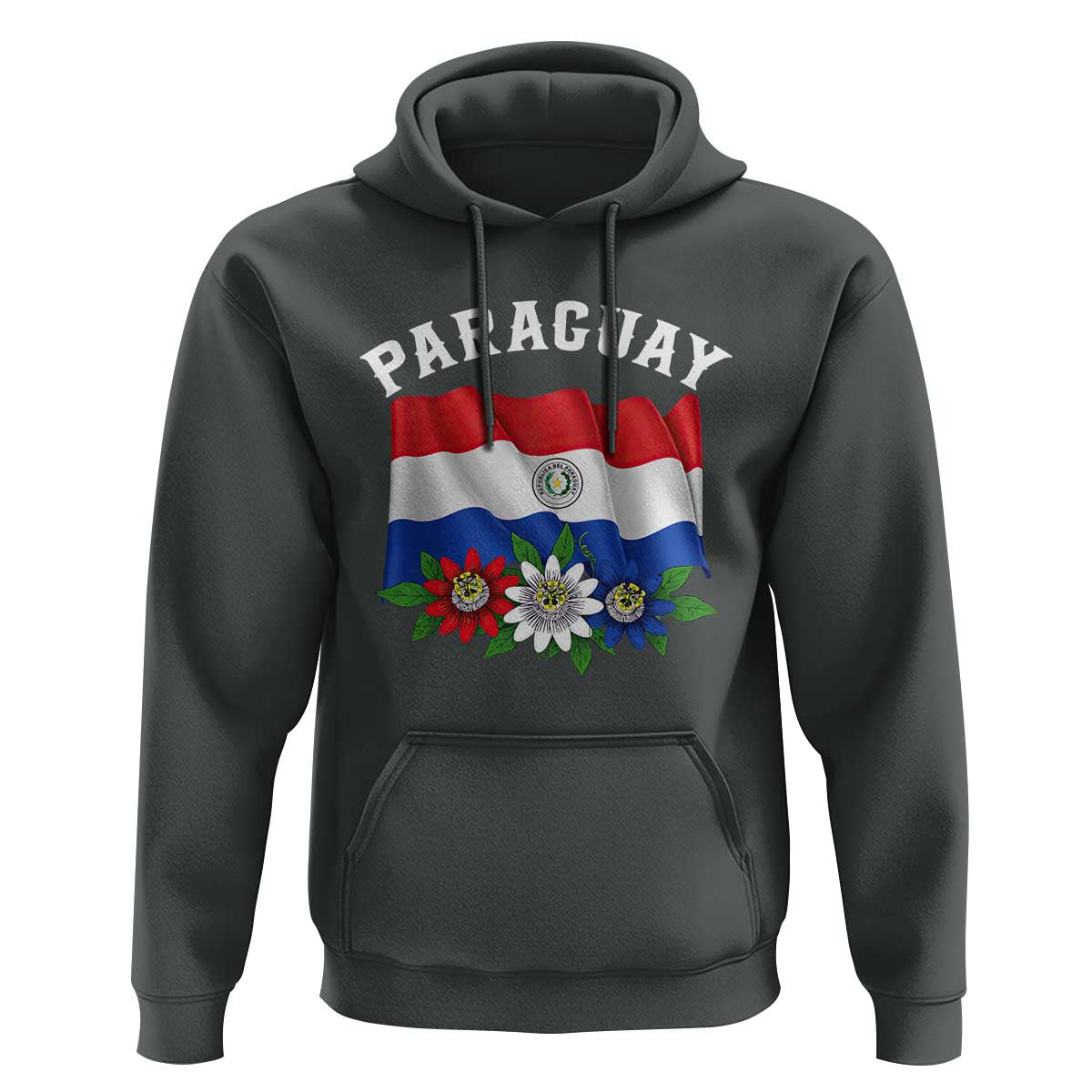 Paraguay Flag Passion Flower Mburucuya Graphic Hoodie Paraguaya Hispanic Latino Heritage Cultura Pride