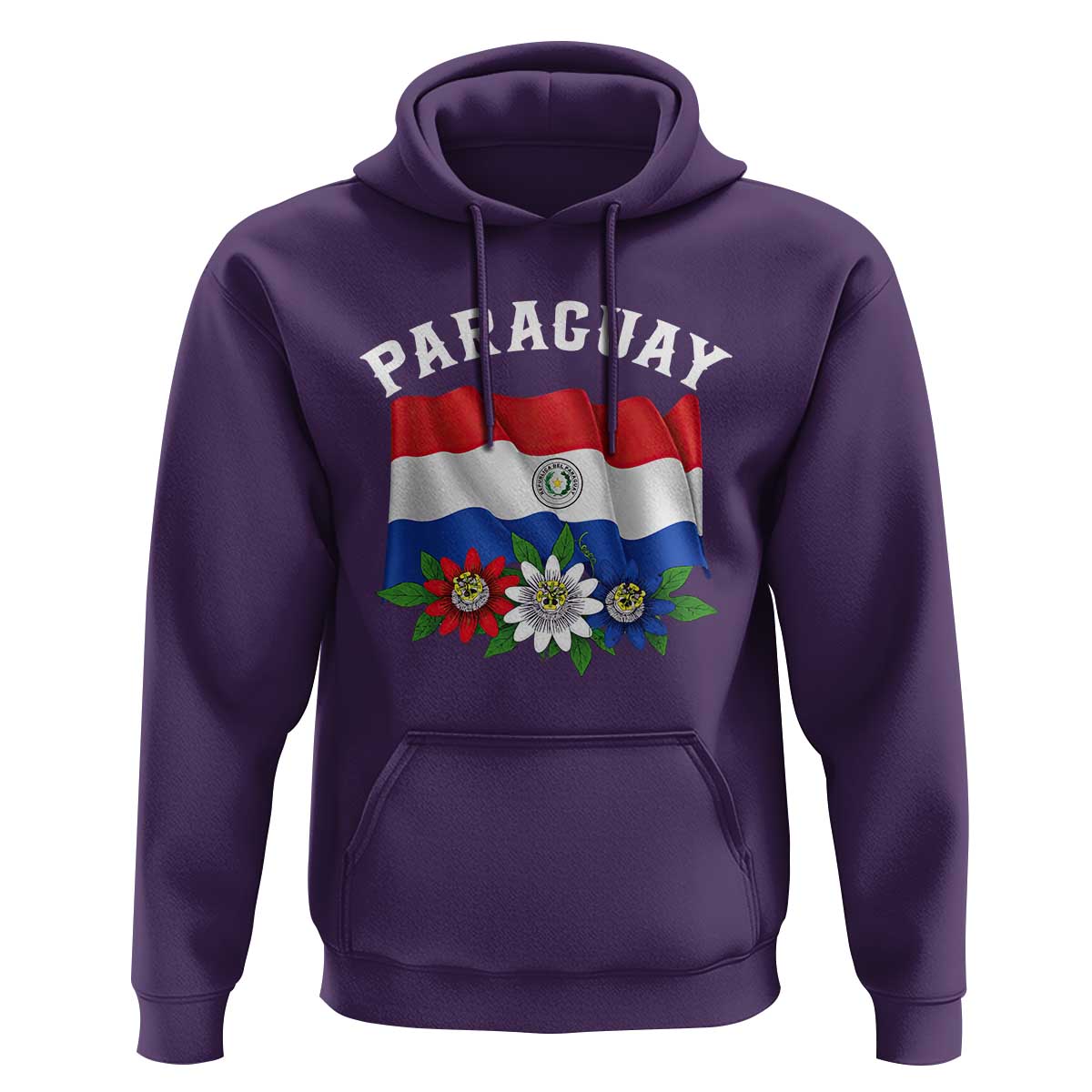 Paraguay Flag Passion Flower Mburucuya Graphic Hoodie Paraguaya Hispanic Latino Heritage Cultura Pride