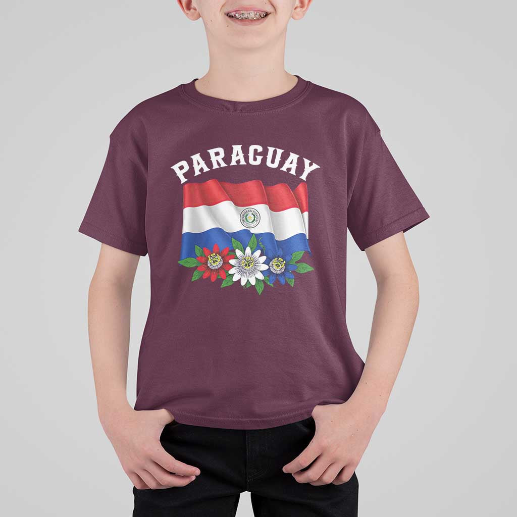 Paraguay Flag Passion Flower Mburucuya Graphic T Shirt For Kid Paraguaya Hispanic Latino Heritage Cultura Pride