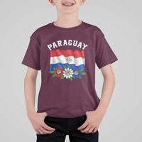Paraguay Flag Passion Flower Mburucuya Graphic T Shirt For Kid Paraguaya Hispanic Latino Heritage Cultura Pride