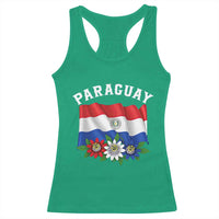 Paraguay Flag Passion Flower Mburucuya Graphic Racerback Tank Top Paraguaya Hispanic Latino Heritage Cultura Pride