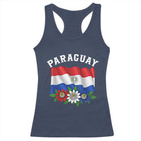Paraguay Flag Passion Flower Mburucuya Graphic Racerback Tank Top Paraguaya Hispanic Latino Heritage Cultura Pride