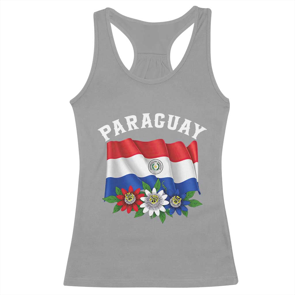 Paraguay Flag Passion Flower Mburucuya Graphic Racerback Tank Top Paraguaya Hispanic Latino Heritage Cultura Pride