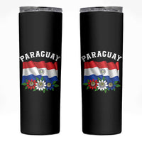 Paraguay Flag Passion Flower Mburucuya Graphic Skinny Tumbler Paraguaya Hispanic Latino Heritage Cultura Pride