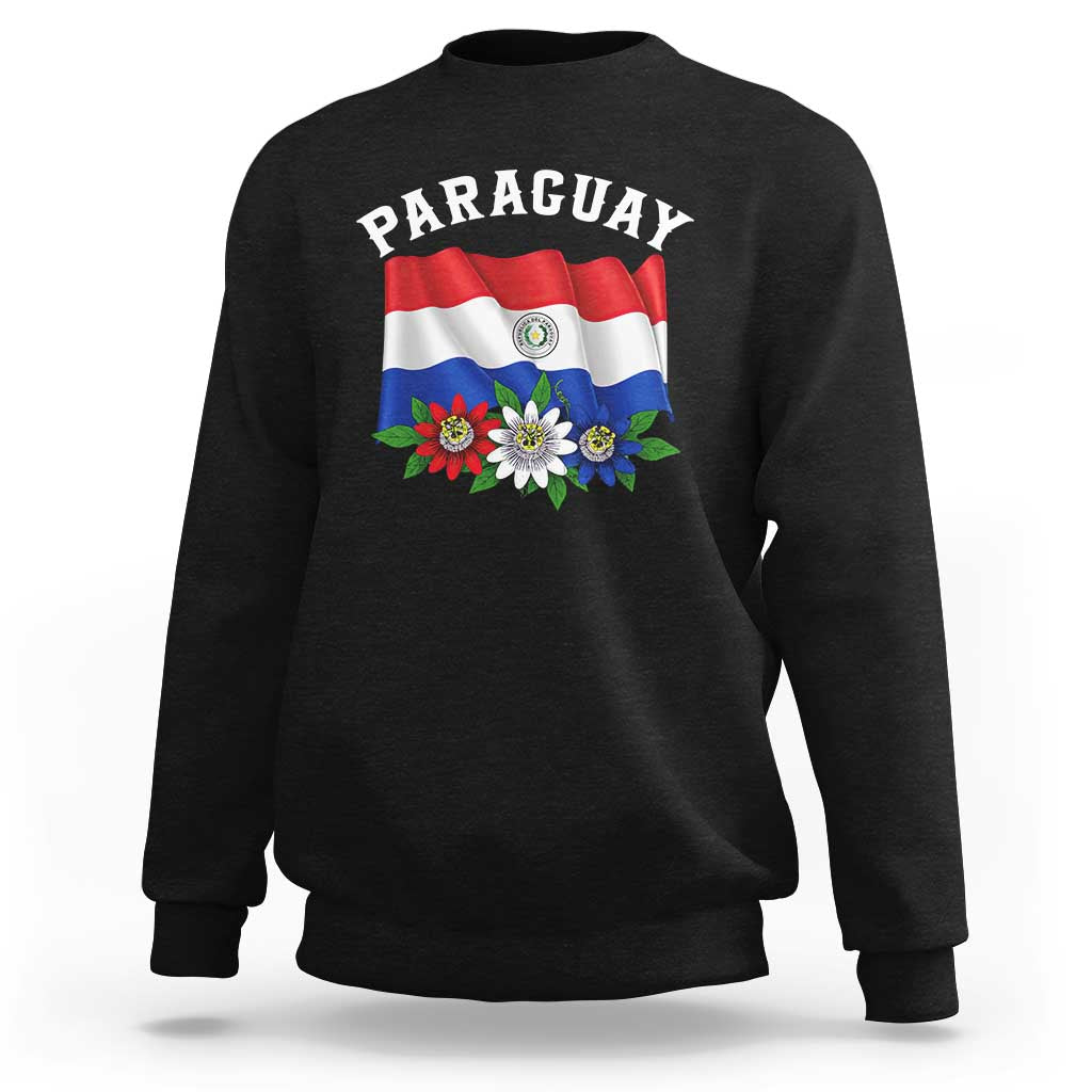 Paraguay Flag Passion Flower Mburucuya Graphic Sweatshirt Paraguaya Hispanic Latino Heritage Cultura Pride