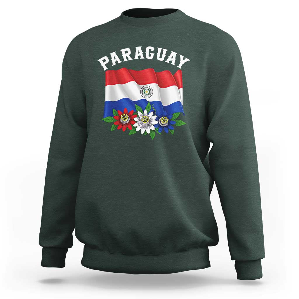 Paraguay Flag Passion Flower Mburucuya Graphic Sweatshirt Paraguaya Hispanic Latino Heritage Cultura Pride