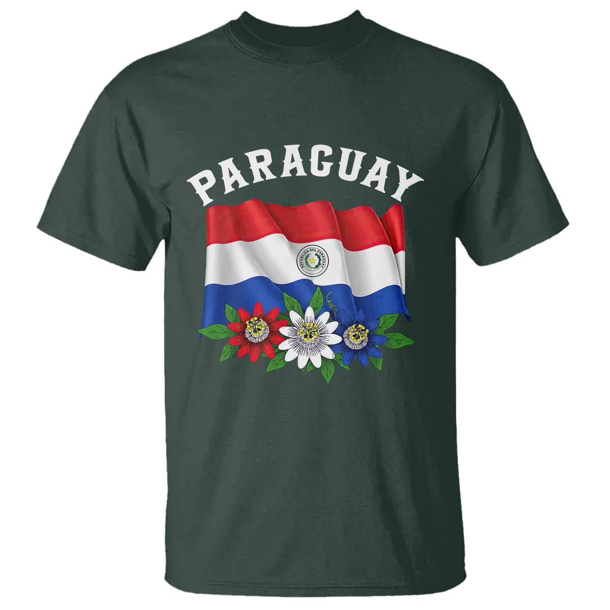 Paraguay Flag Passion Flower Mburucuya Graphic T Shirt Paraguaya Hispanic Latino Heritage Cultura Pride