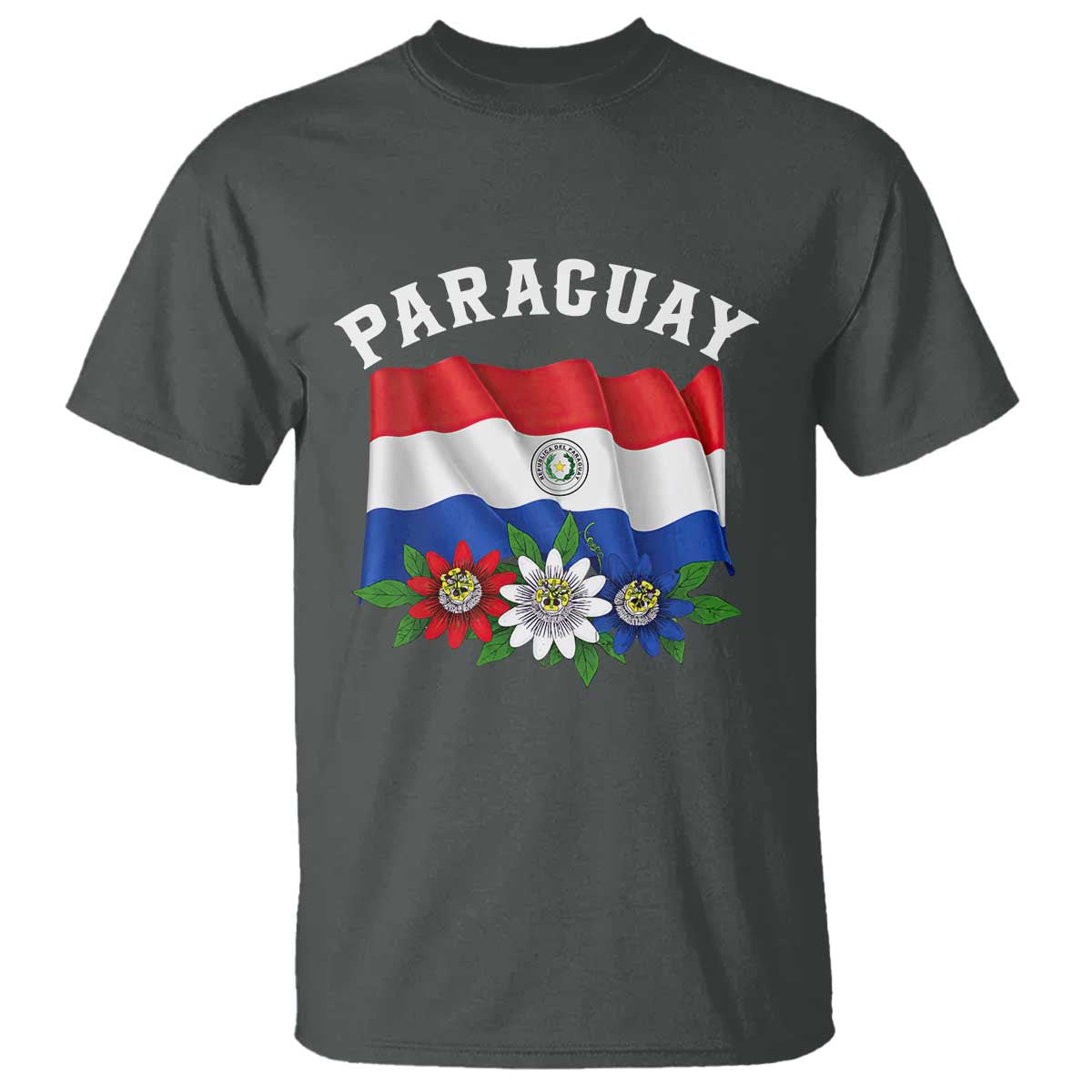 Paraguay Flag Passion Flower Mburucuya Graphic T Shirt Paraguaya Hispanic Latino Heritage Cultura Pride