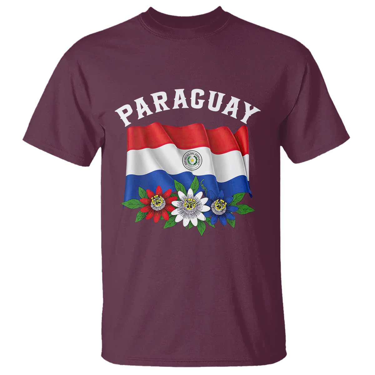 Paraguay Flag Passion Flower Mburucuya Graphic T Shirt Paraguaya Hispanic Latino Heritage Cultura Pride