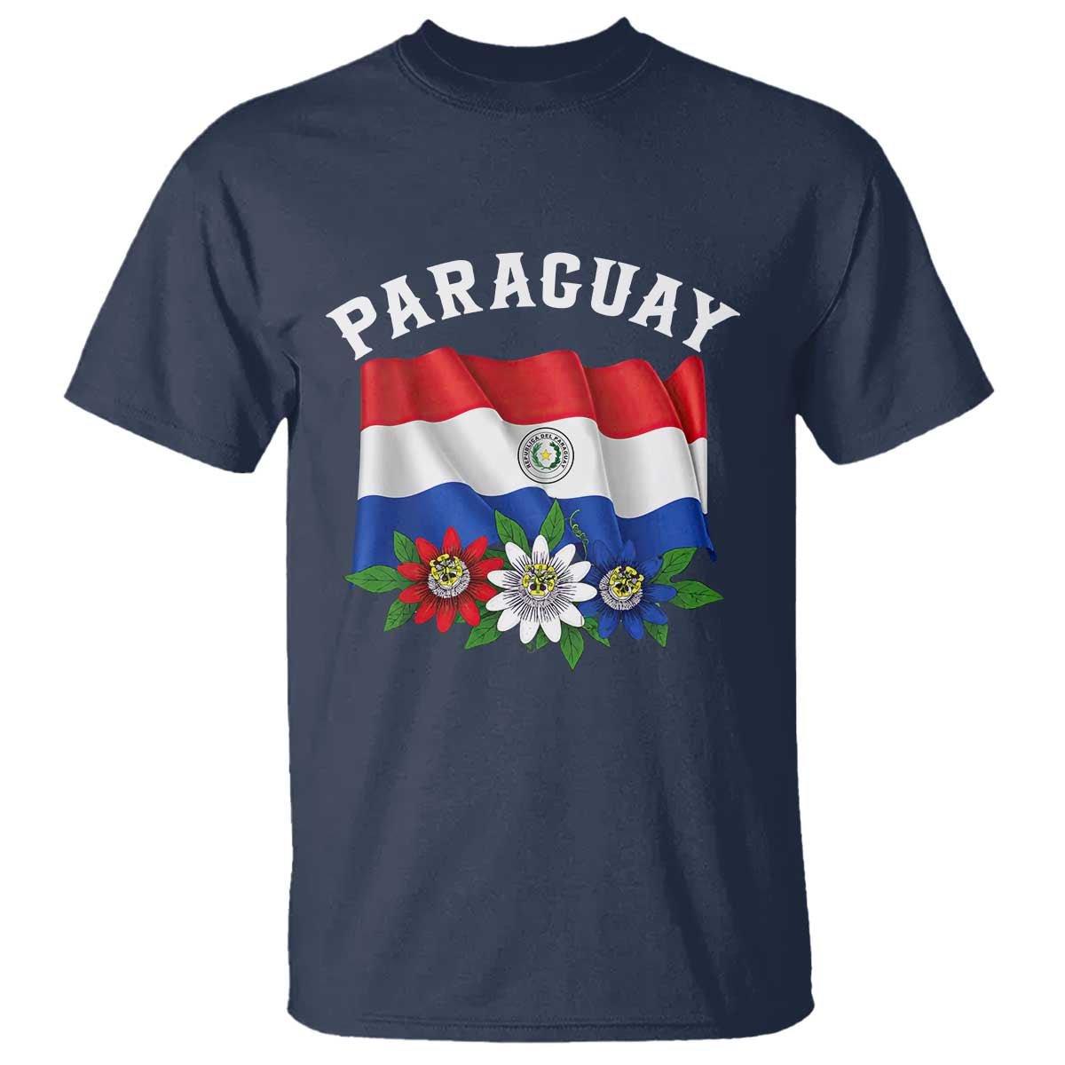 Paraguay Flag Passion Flower Mburucuya Graphic T Shirt Paraguaya Hispanic Latino Heritage Cultura Pride