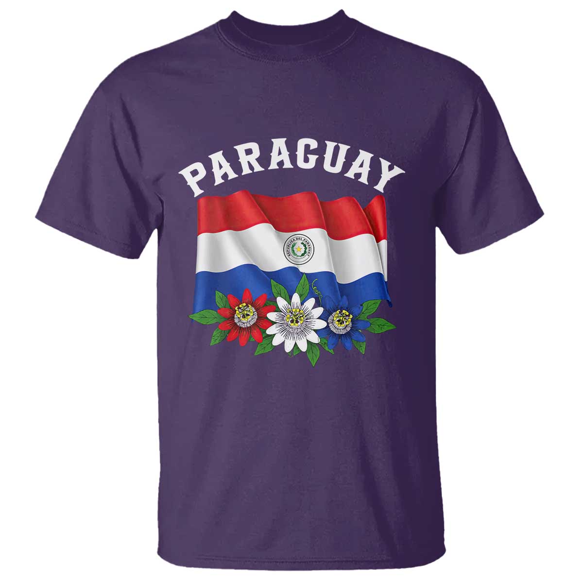 Paraguay Flag Passion Flower Mburucuya Graphic T Shirt Paraguaya Hispanic Latino Heritage Cultura Pride