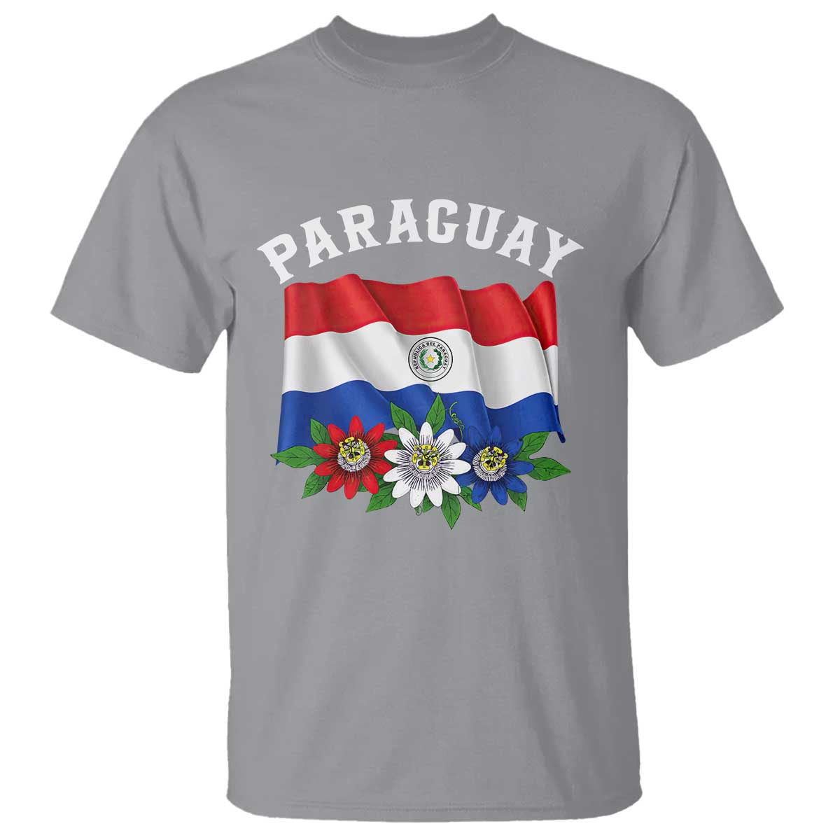 Paraguay Flag Passion Flower Mburucuya Graphic T Shirt Paraguaya Hispanic Latino Heritage Cultura Pride