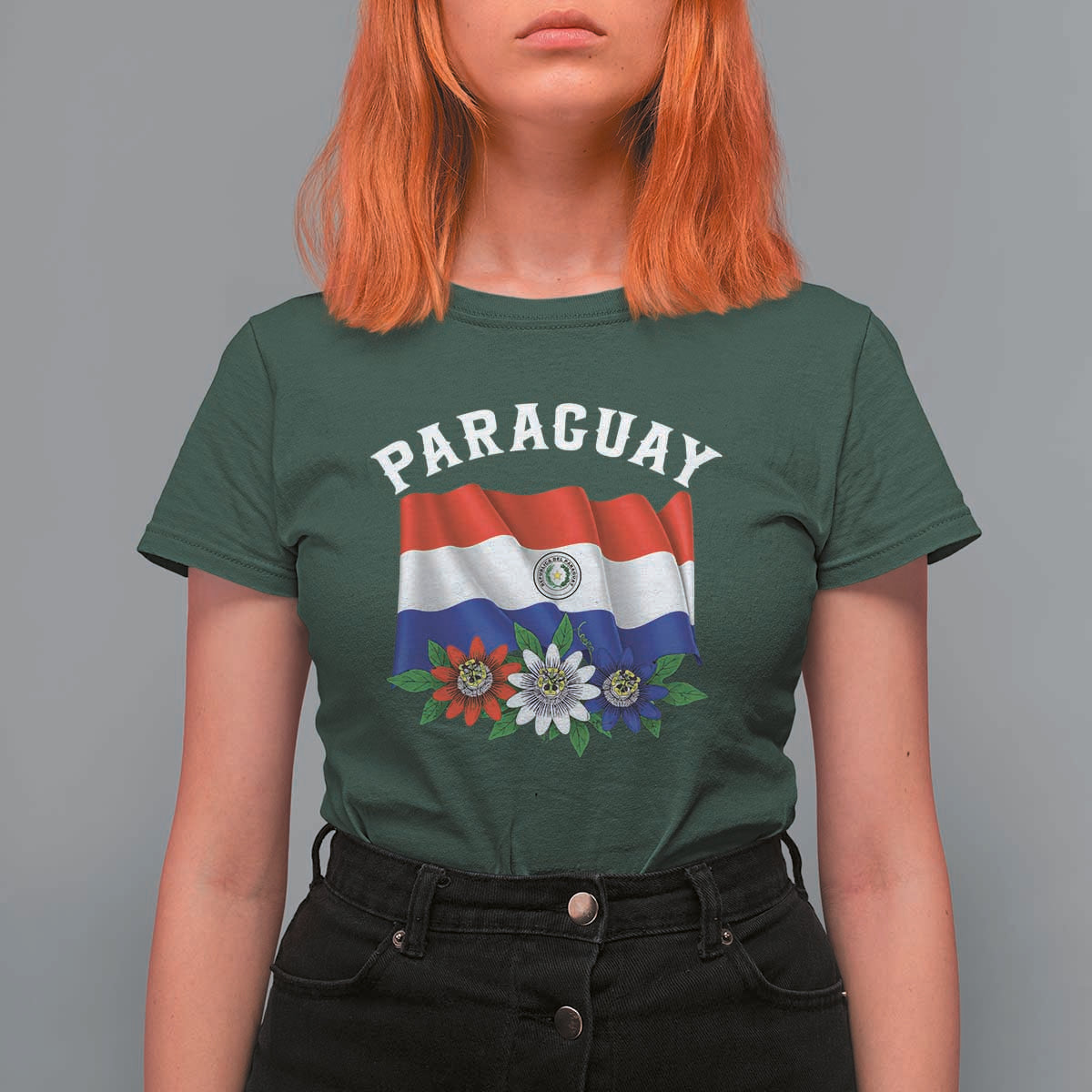 Paraguay Flag Passion Flower Mburucuya Graphic T Shirt For Women Paraguaya Hispanic Latino Heritage Cultura Pride