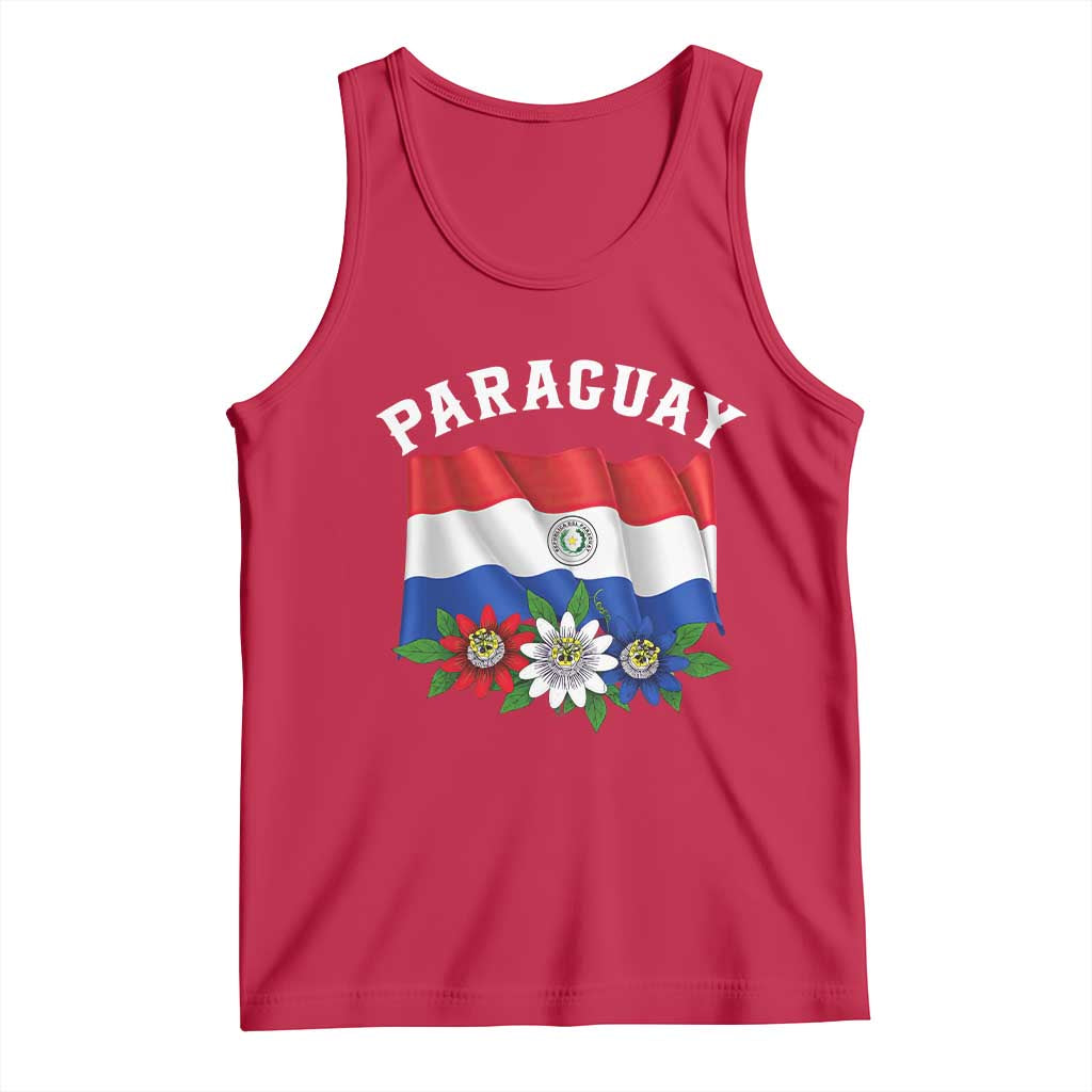 Paraguay Flag Passion Flower Mburucuya Graphic Tank Top Paraguaya Hispanic Latino Heritage Cultura Pride