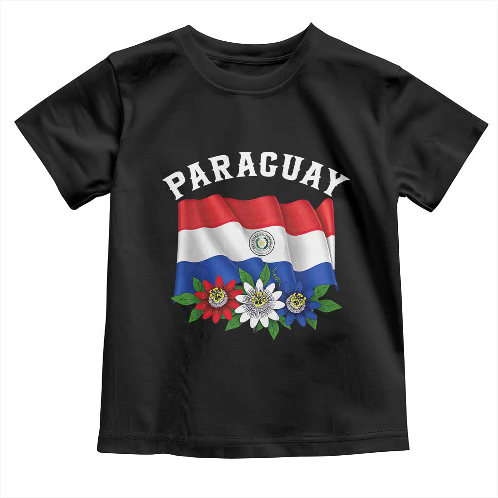 Paraguay Flag Passion Flower Mburucuya Graphic Toddler T Shirt Paraguaya Hispanic Latino Heritage Cultura Pride
