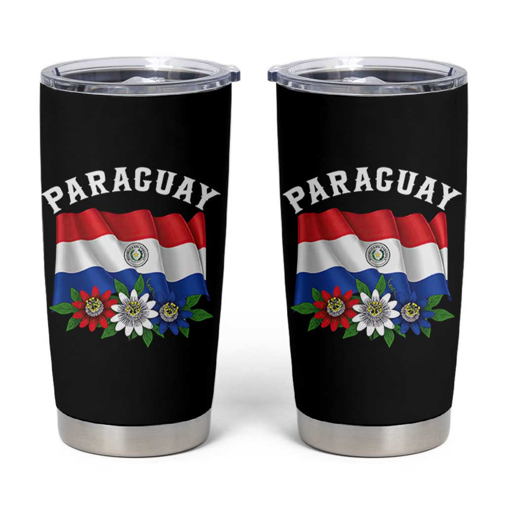 Paraguay Flag Passion Flower Mburucuya Graphic Tumbler Cup Paraguaya Hispanic Latino Heritage Cultura Pride