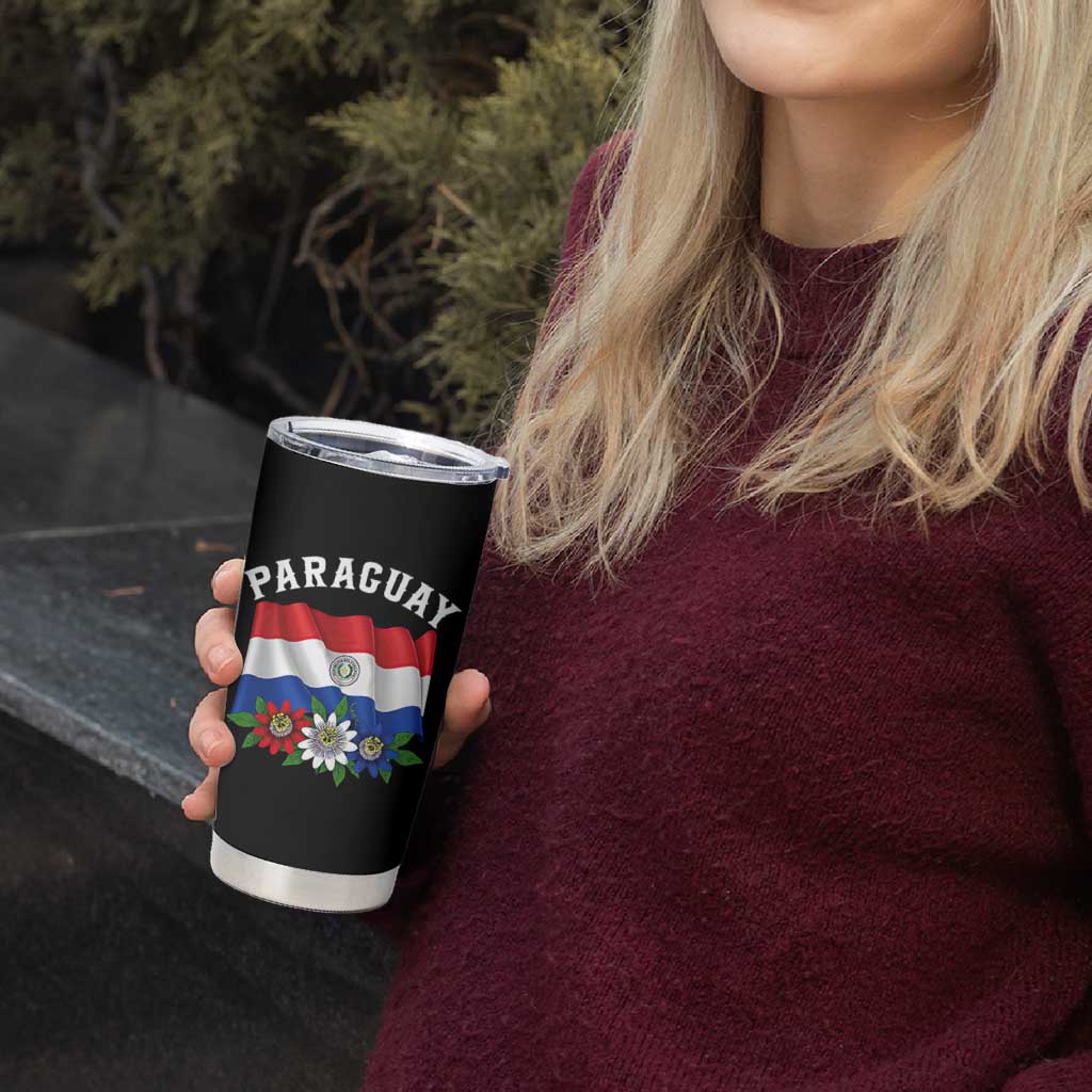 Paraguay Flag Passion Flower Mburucuya Graphic Tumbler Cup Paraguaya Hispanic Latino Heritage Cultura Pride