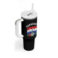 Paraguay Flag Passion Flower Mburucuya Graphic Tumbler With Handle Paraguaya Hispanic Latino Heritage Cultura Pride