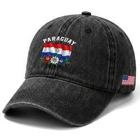Paraguay Flag Passion Flower Mburucuya Graphic Washed Cotton Baseball Cap Paraguaya Hispanic Latino Heritage Cultura Pride