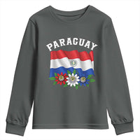 Paraguay Flag Passion Flower Mburucuya Graphic Youth Sweatshirt Paraguaya Hispanic Latino Heritage Cultura Pride