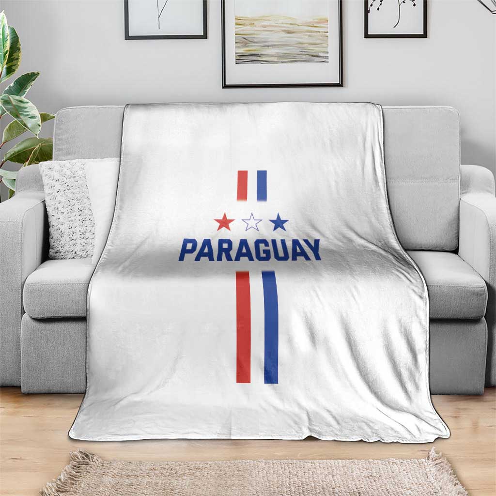 Paraguay Flag Soccer Jersey Style Graphic Throw Blanket Patriotic Paraguaya Pride Football Fans Sports Spirit